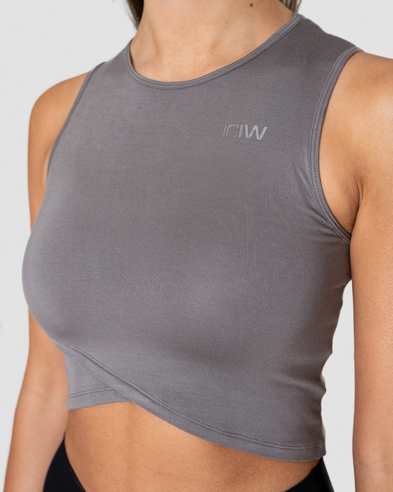 nimble crop top grey wmn