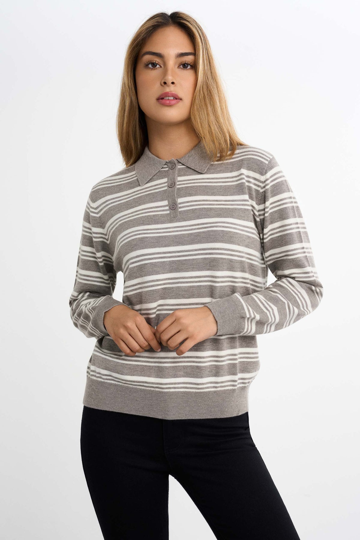 Strikket piqué sweater
