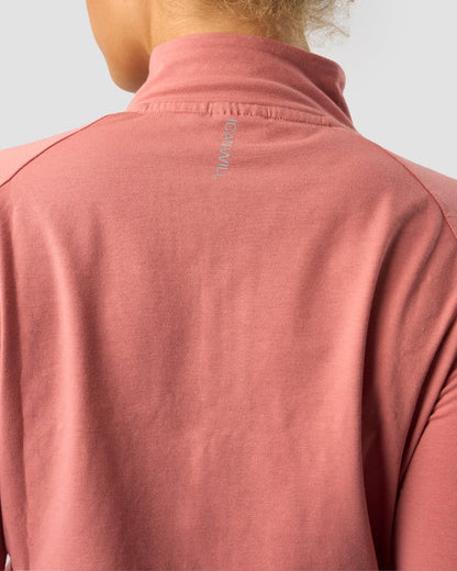 define cropped 1/4 zip adjustable dk rose