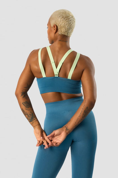 deluxe seamless adjustable sports bra teal