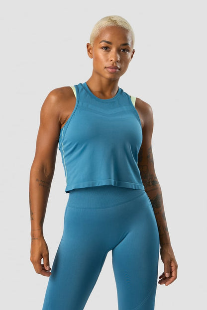 deluxe seamless cropped tank top teal