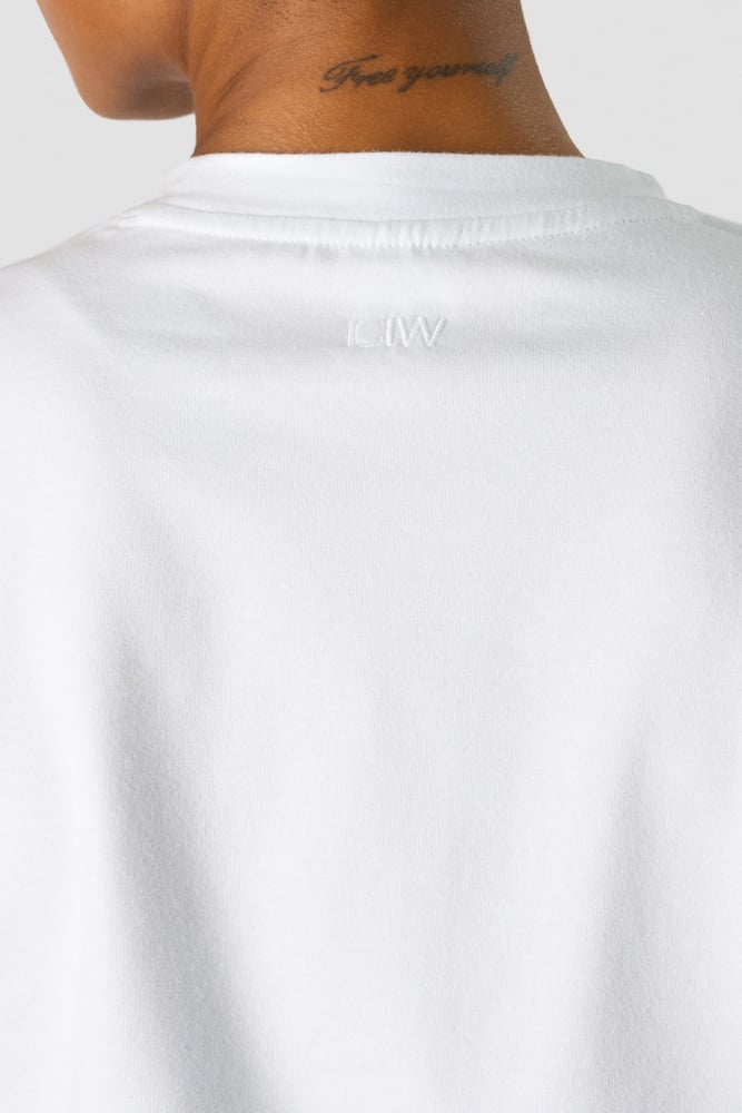 everyday cotton cropped t-shirt white