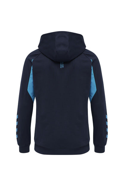 HUMMEL - Hmlaction Cotton Hoodie - Black Iris/atomic Blue