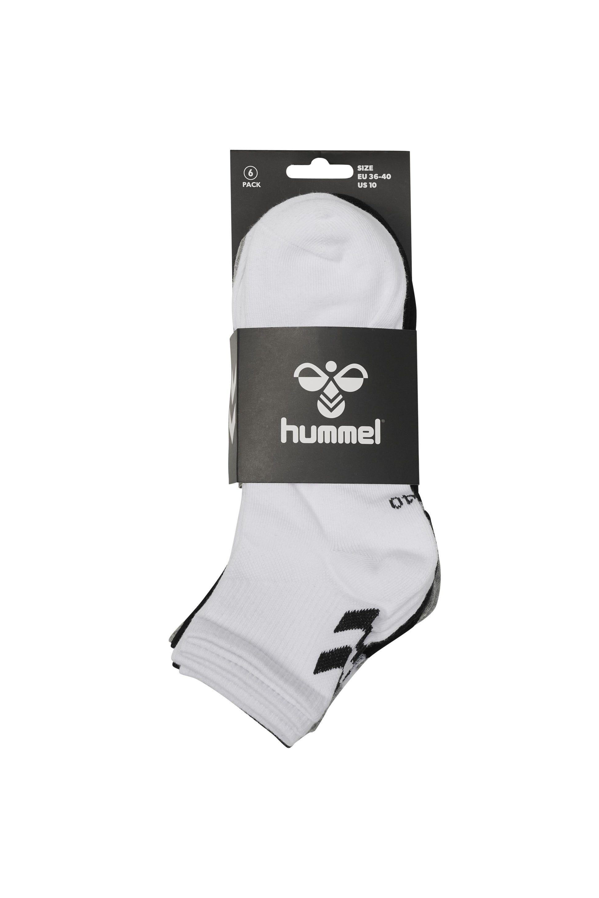 HUMMEL - Hmlchevron 6-pack  Mid Cut Socks - Black/white/grey