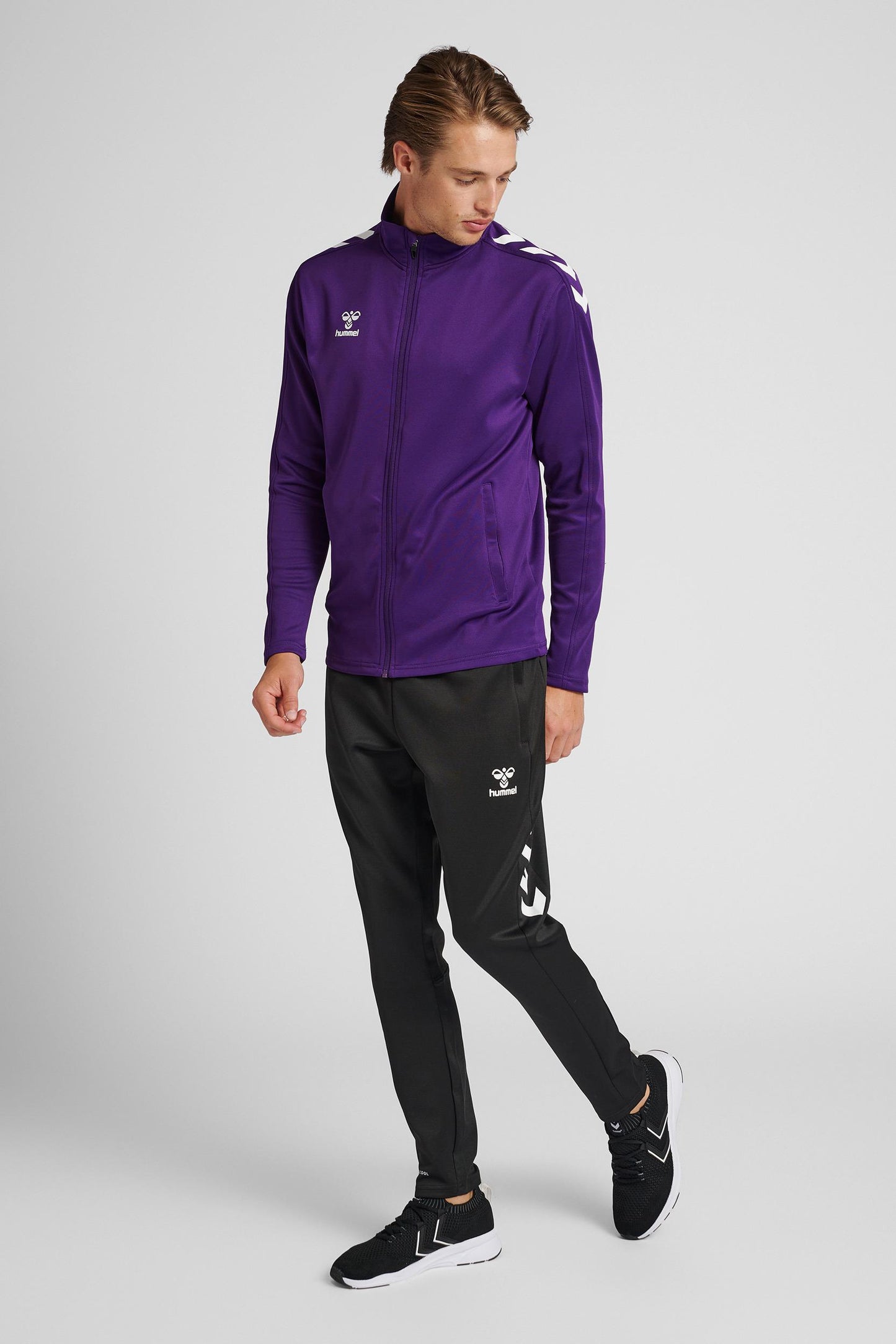 HUMMEL - Hmlcore Xk Poly Zip Sweat - Acai/white