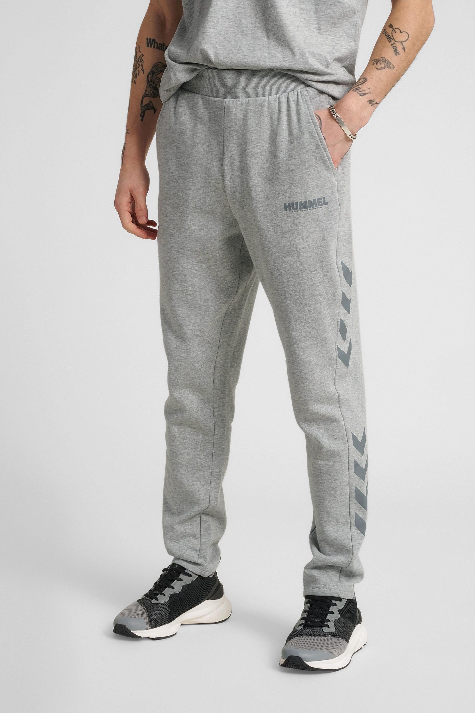 HUMMEL - Hmllegacy Tapered Pants - Grey Melange