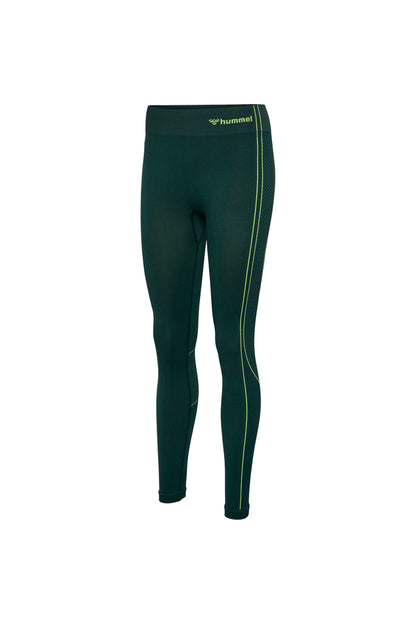 HUMMEL - Hmlmt Zone Seamless Mw Tights - Deep Teal/sulphur Spring