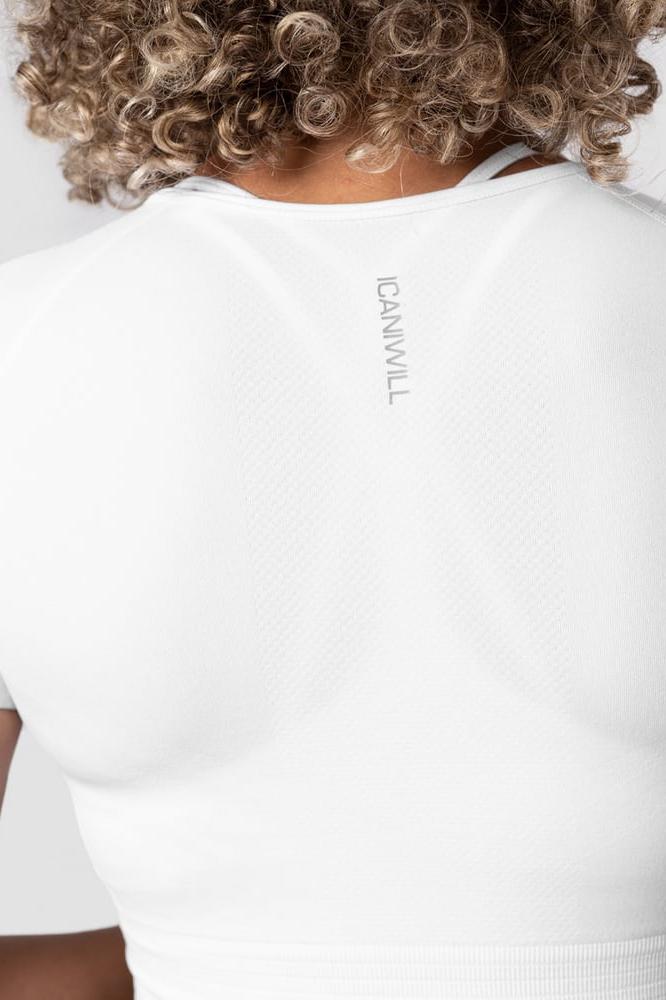 ICANIWILL - Define Seamless Cropped T-shirt - White