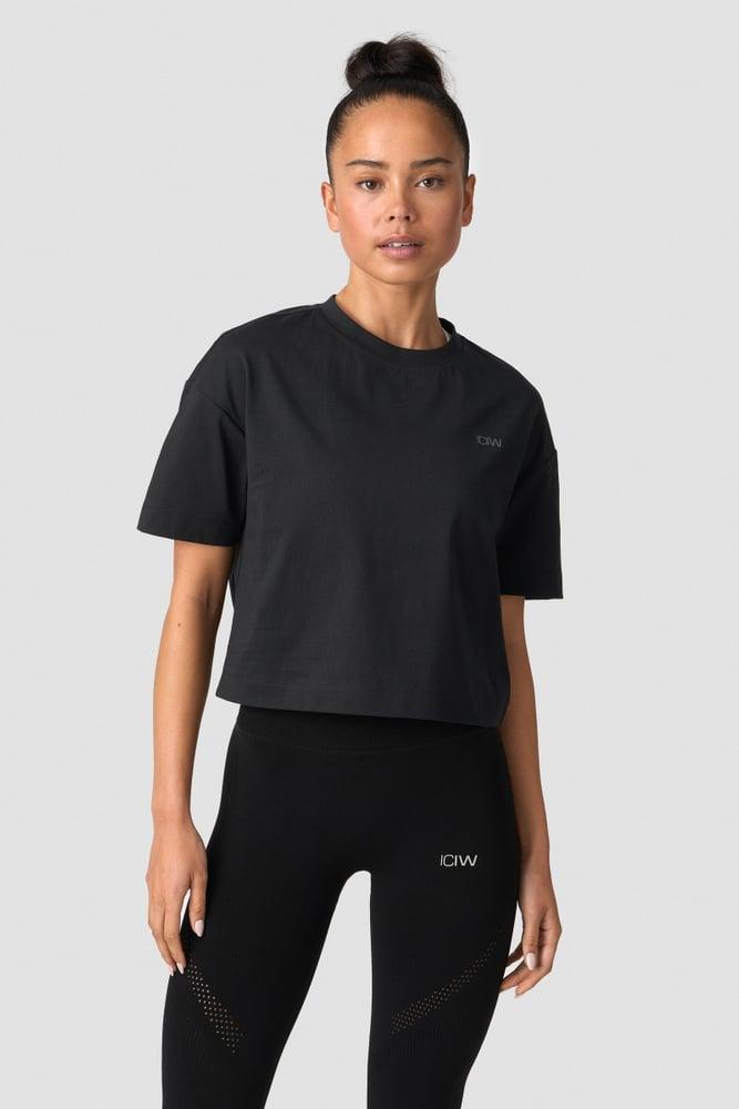 ICANIWILL - Everyday Cotton Cropped T-shirt - Black