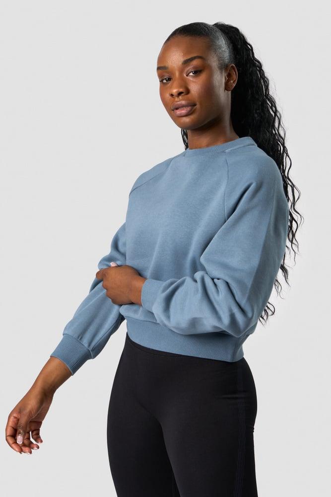 ICANIWILL - Everyday Cropped Crewneck - Steel Blue