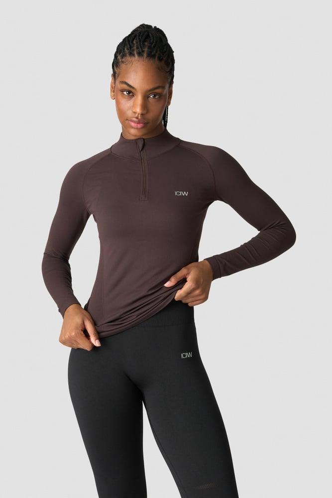 ICANIWILL - Everyday Seamless 1/4 Zip - Chocolate Brown