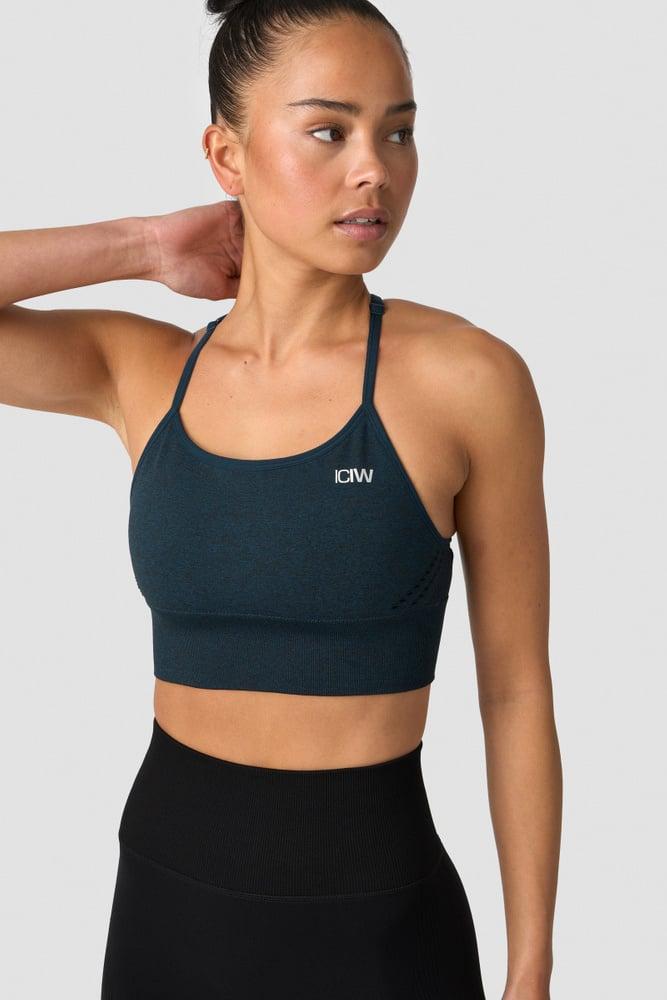 ICANIWILL - Queen Mesh Seamless Sports Bra - Dk Teal Melange