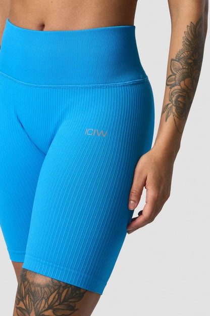 ICANIWILL - Ribbed Define Seamless Biker Shorts - Azure Blue