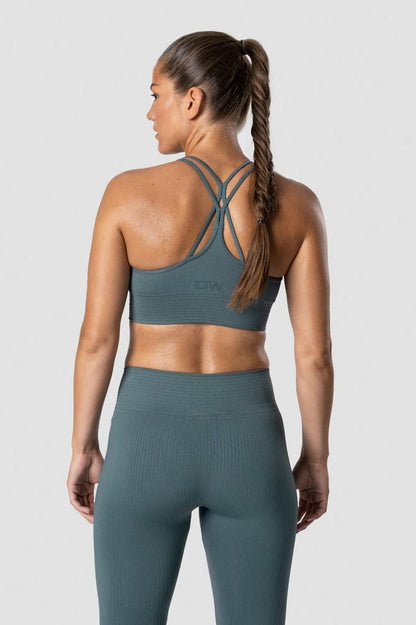 ICANIWILL - Ribbed Define Seamless Sports Bra - Jungle Green