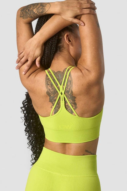 ICANIWILL - Ribbed Define Seamless Sports Bra - Lime Green