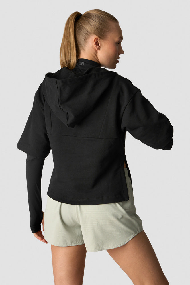 mirage mid sleeve hoodie wmn black