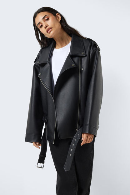 NOISY MAY - Paulina Oversize Biker Jacket - Black