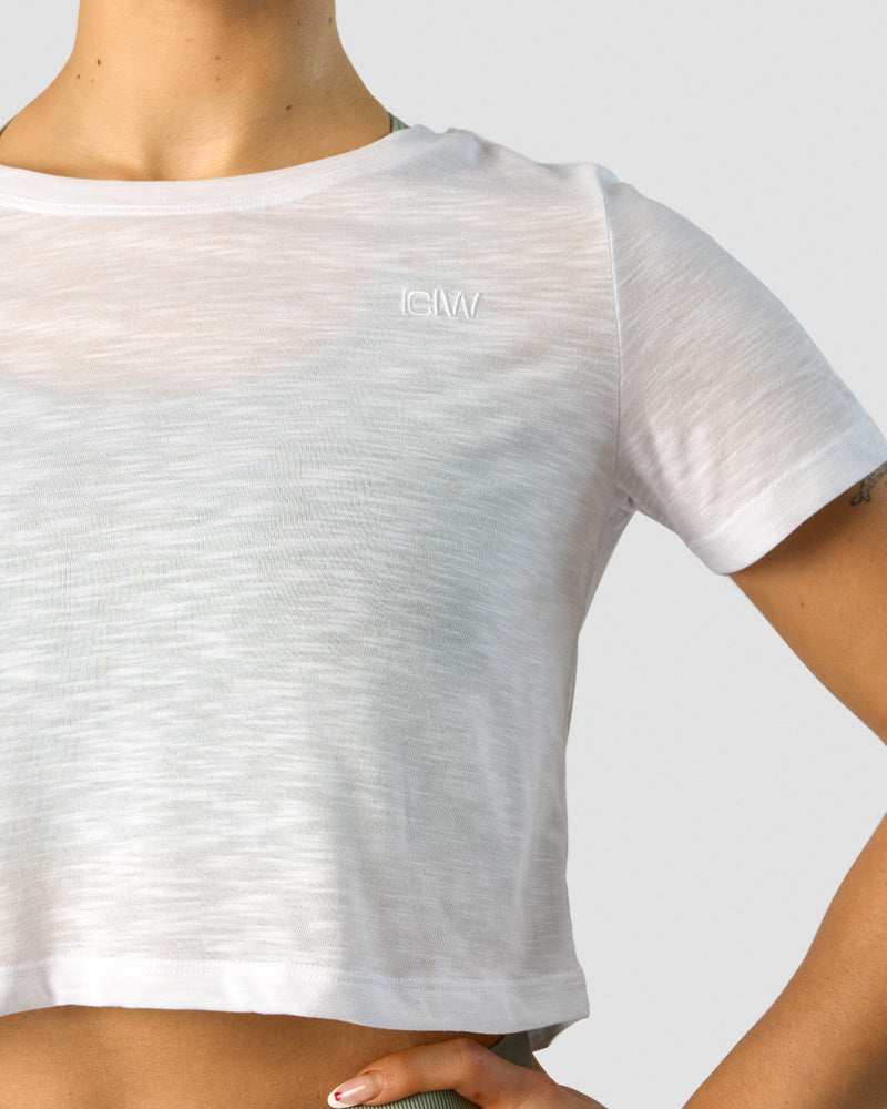 premium crop top white wmn