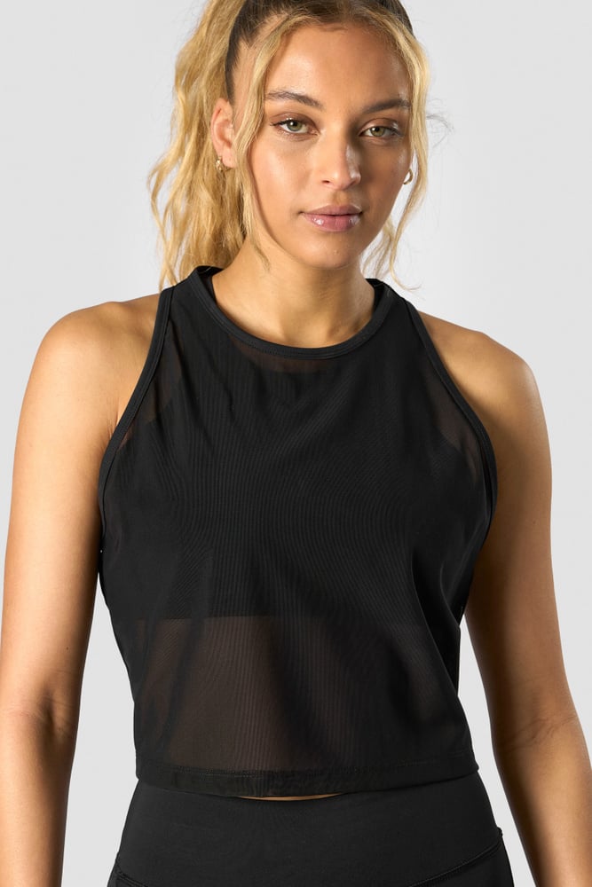 revive mesh cropped tank top wmn black