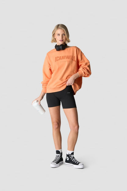 revive oversized crewneck print wmn orange peach