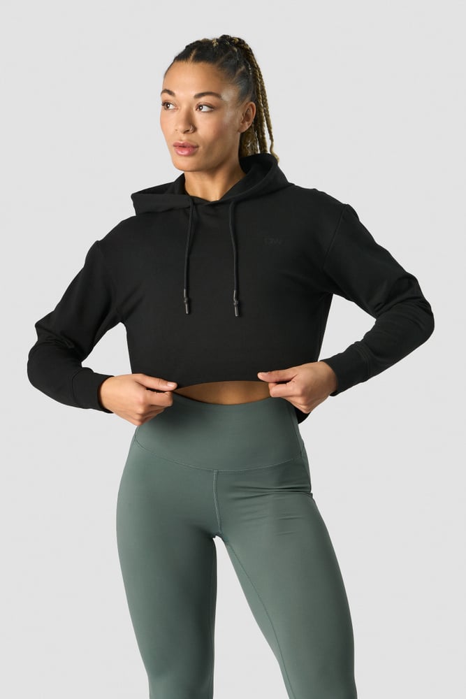 stride cropped hoodie wmn black