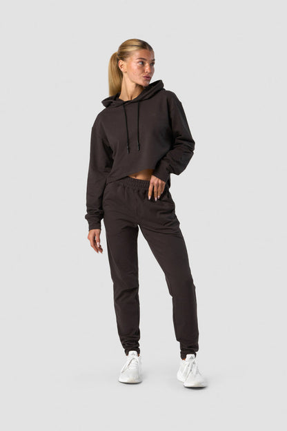 stride cropped hoodie wmn charcoal