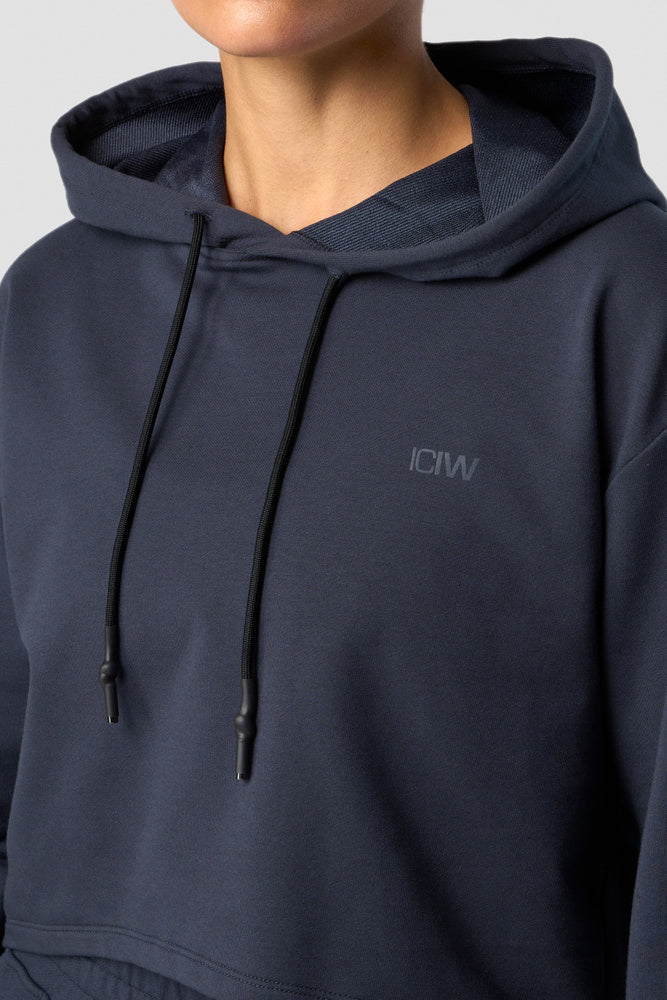 stride cropped hoodie wmn navy