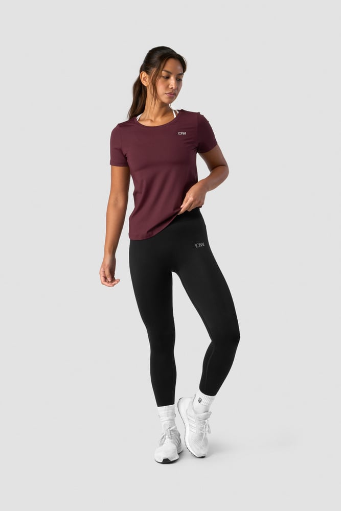 training t-shirt wmn burgundy